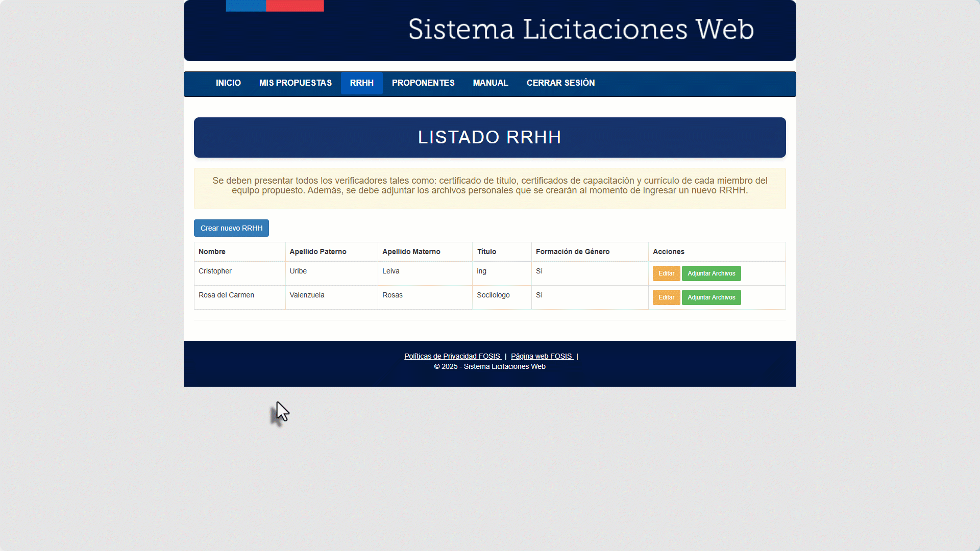 Documentos RRHH